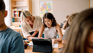 Teacher and students in classroom