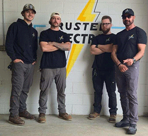 The Trusted Electric crew of Pewaukee, Wis., include (left to right): Ryan, Jeff (owner), James and Eddie.