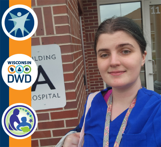 Project SEARCH graduate Kayla Fuher poses for a photo.