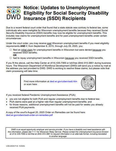 Unemployment SSDI poster