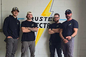 The Trusted Electric crew of Pewaukee, Wis., include (left to right): Ryan, Jeff (owner), James and Eddie.