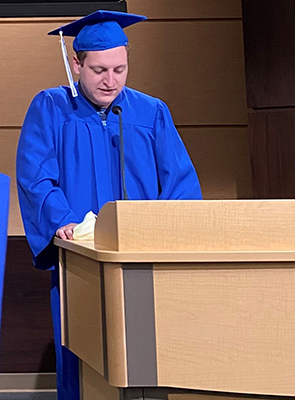 Sterling Solberg, from the La Crosse area, was so successful during his Project SEARCH internship rotation in Gundersen Health's Central Services Department that he was hired for a full-time job.
