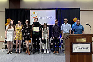 Project SEARCH graduates at West Bend Insurance pose for group photo