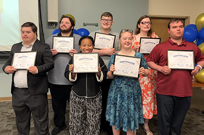 Project SEARCH graduates at ProHealth Waukesha Memorial Hospital pose for group photo