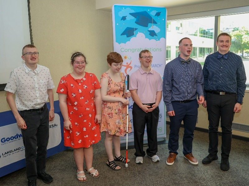 Project SEARCH graduates at ThedaCare Regional Medical Center pose for a photo following their graduation