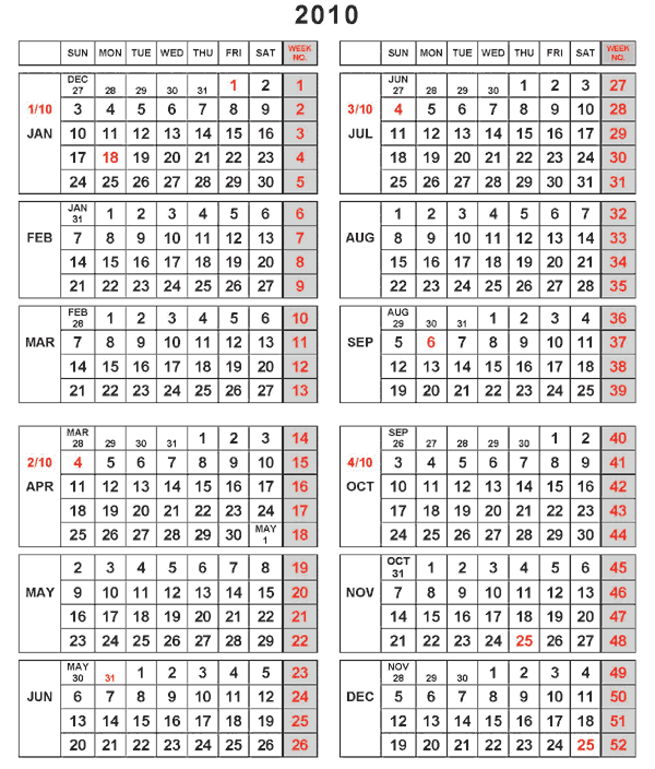 2010 UI Calendar
