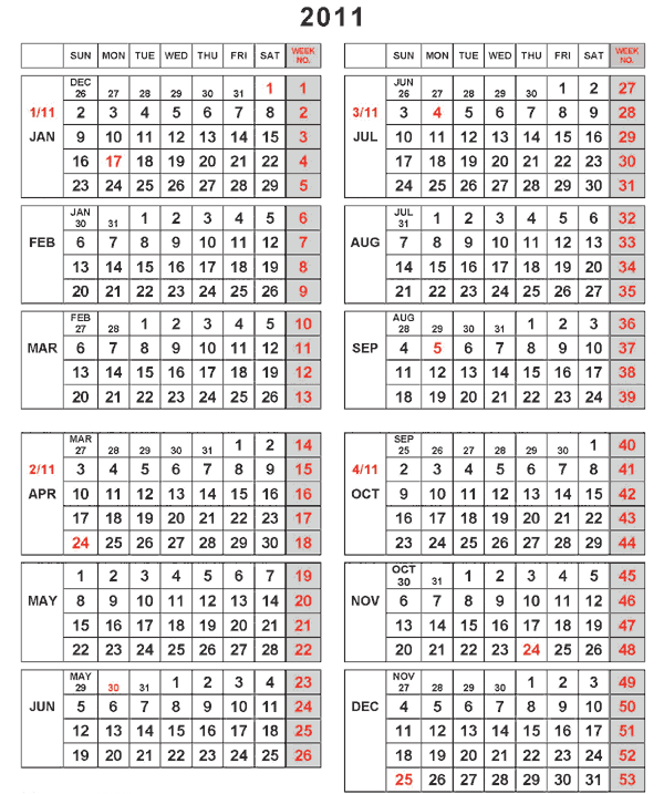 2011 UI Calendar