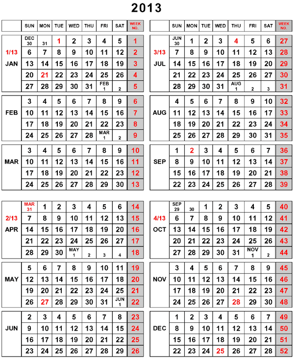 2013 UI Calendar