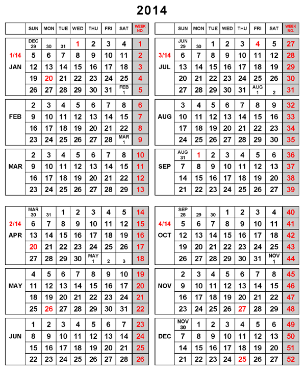 2014 UI Calendar