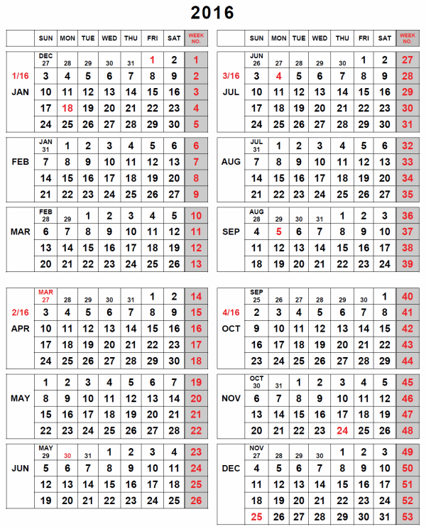 2016 UI Calendar