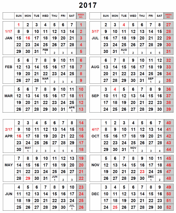2017 UI Calendar