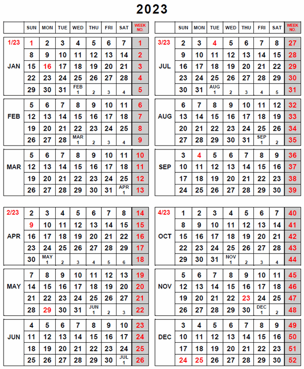 2023 UI Calendar