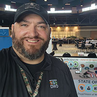 DVOP Joshua Tamayo at the Racine County Homeless Veteran Stand Down event on 9/13/2025