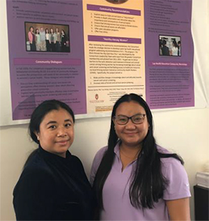Participant Ja Nu M. (L) with Program Manager Maria C. (R) was hired as Bilingual Community health worker at MHCC